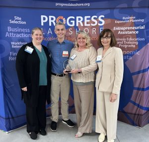Greg Jagemann from Jagemann Stamping presented Lakeshore Foster Families & Friends with the Community Enhancement Award.