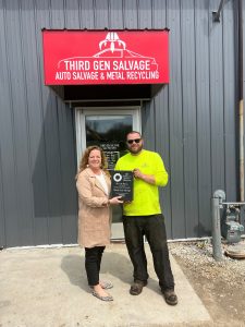 Jamie Zastrow from Progress Lakeshore presented Third Gen Salvage with Honorable Mention in Entrepreneurial Achievement.